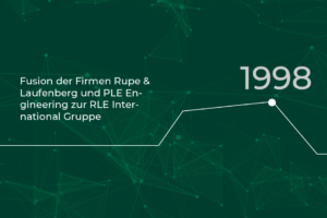 RLE Zeitstrahl1998: Fusion der Firmen Rupa & Laufenberg und PLE Engineering zur RLE Inernational Group