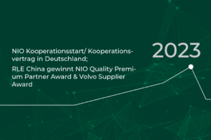 RLE Zeitstrahl 2023 NIO Kooperationsstart, RLE China gewinnt NIO Quality Premium Partner Award & Volvo Supplier Award