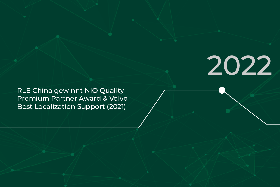 RLE Zeitstrahl 2022: RLE China gewinnt NIO Premium Partner Award & Volvo Best Localization Support